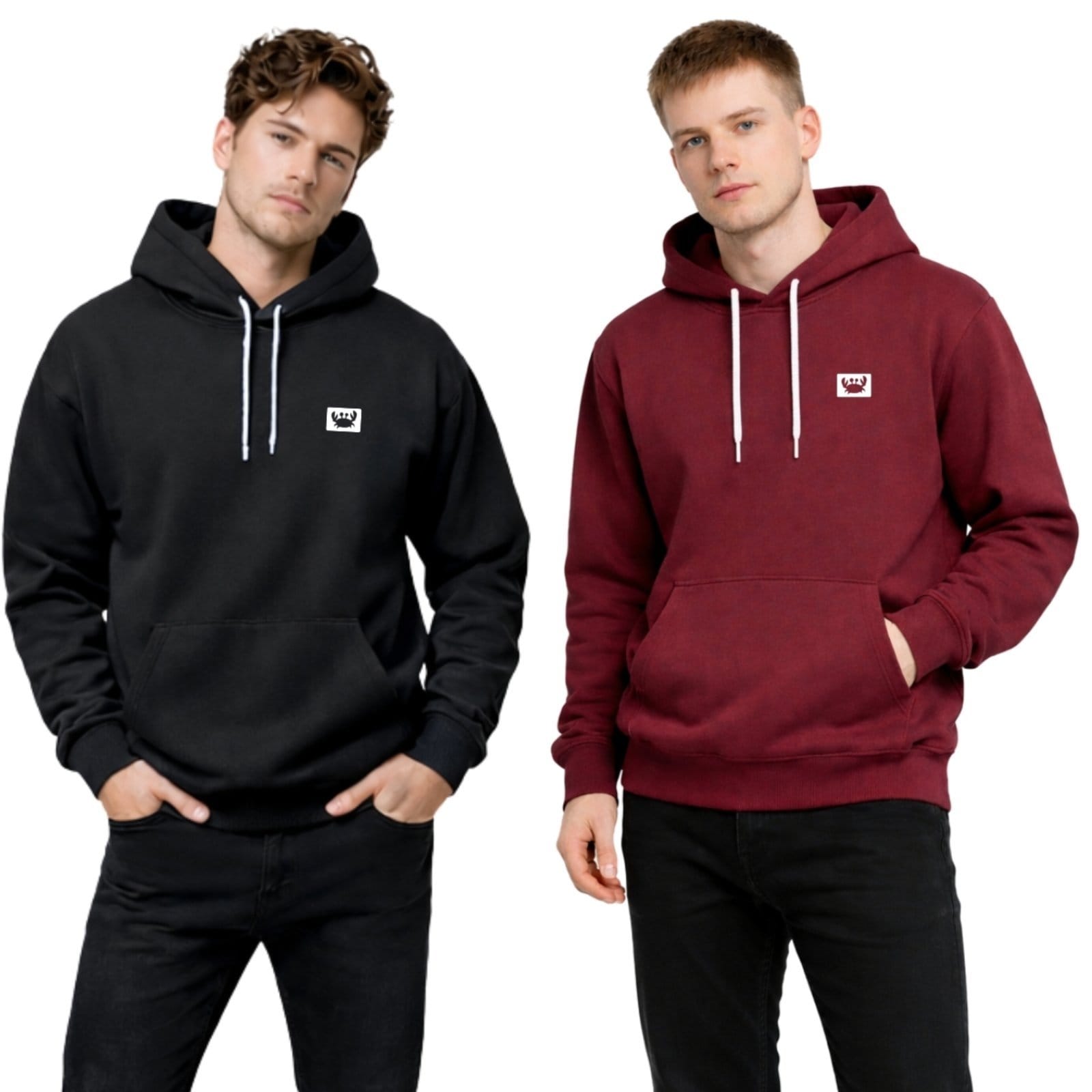 Kit 2 Blusa de Moletom Relaxado Canguru Com Capuz Macio Quente Estampado