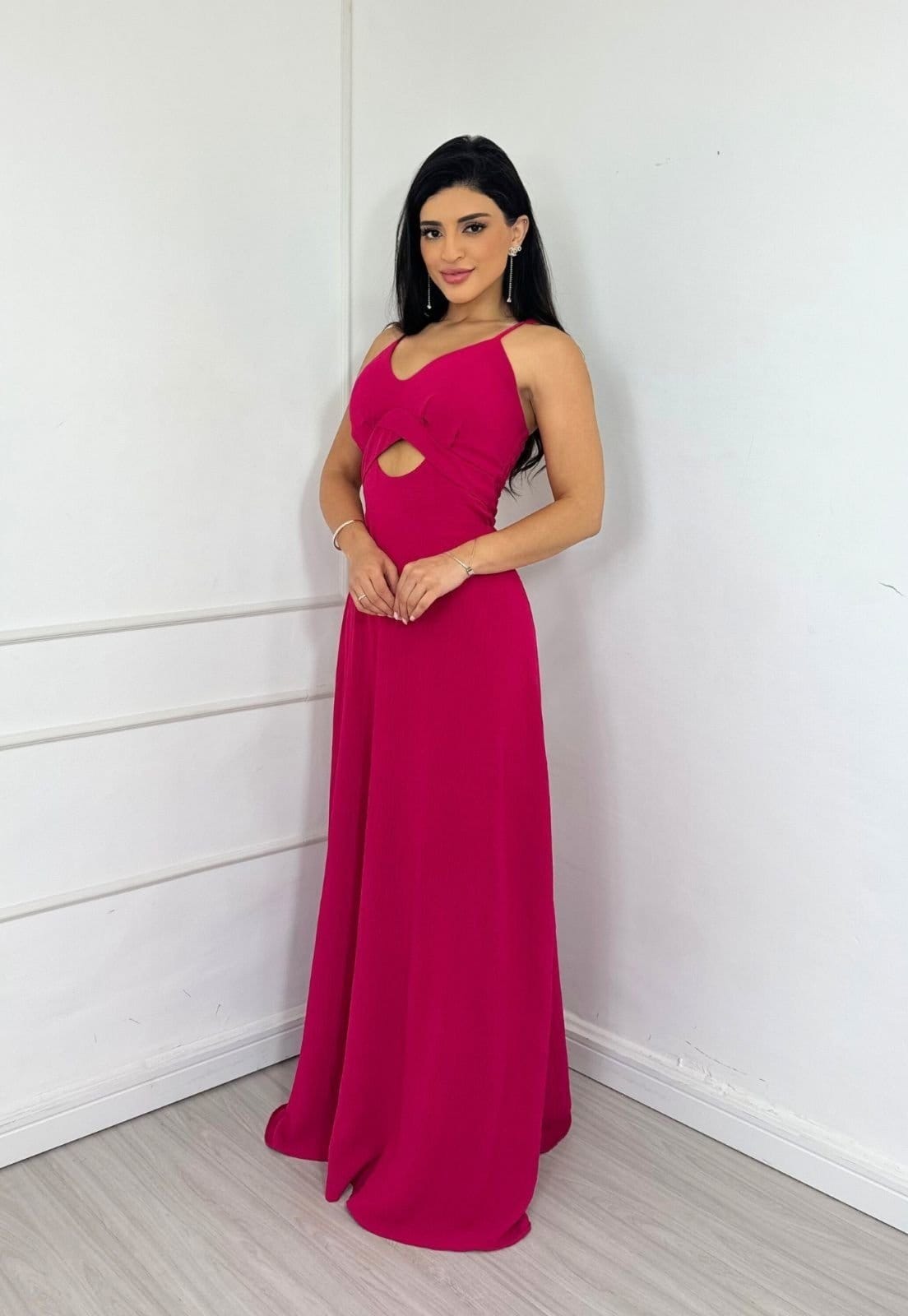 Vestido Longo Alcinha Abertura no Tórax Felicity