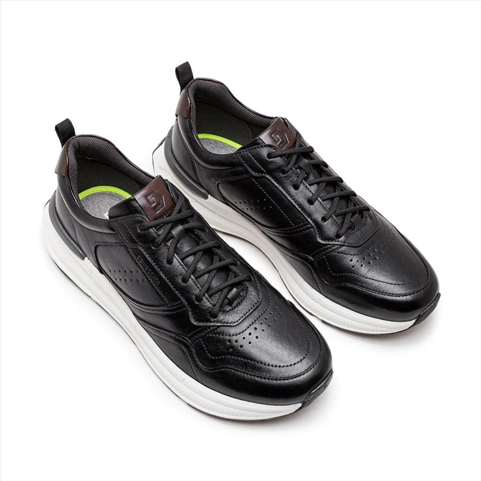 Vista 2 Tênis De Couro Democrata Masculino Denim Brad Ultra Light 527101 DEMOCRATA preto denim