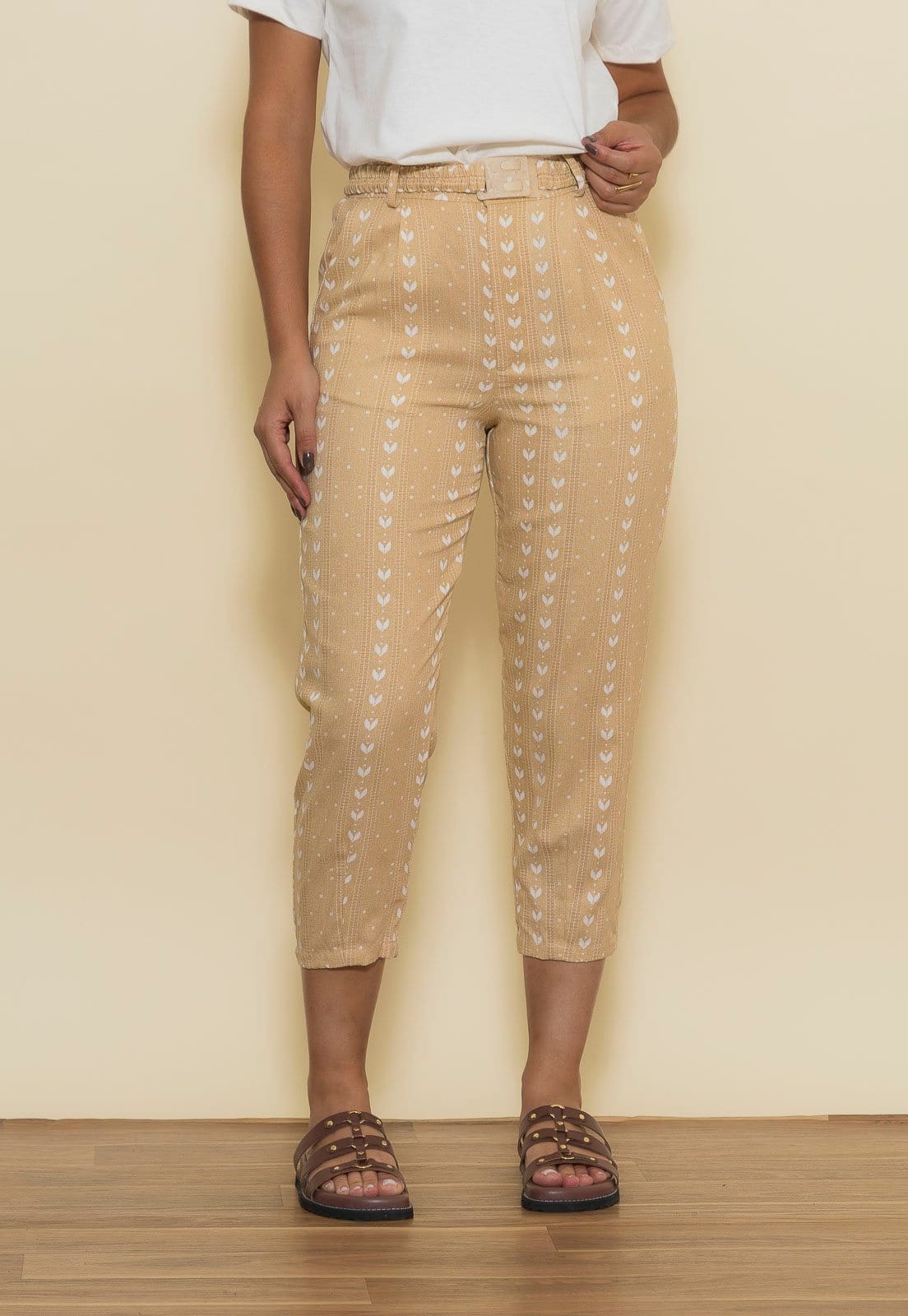 Calça Aura Linho Viscose Tulipas