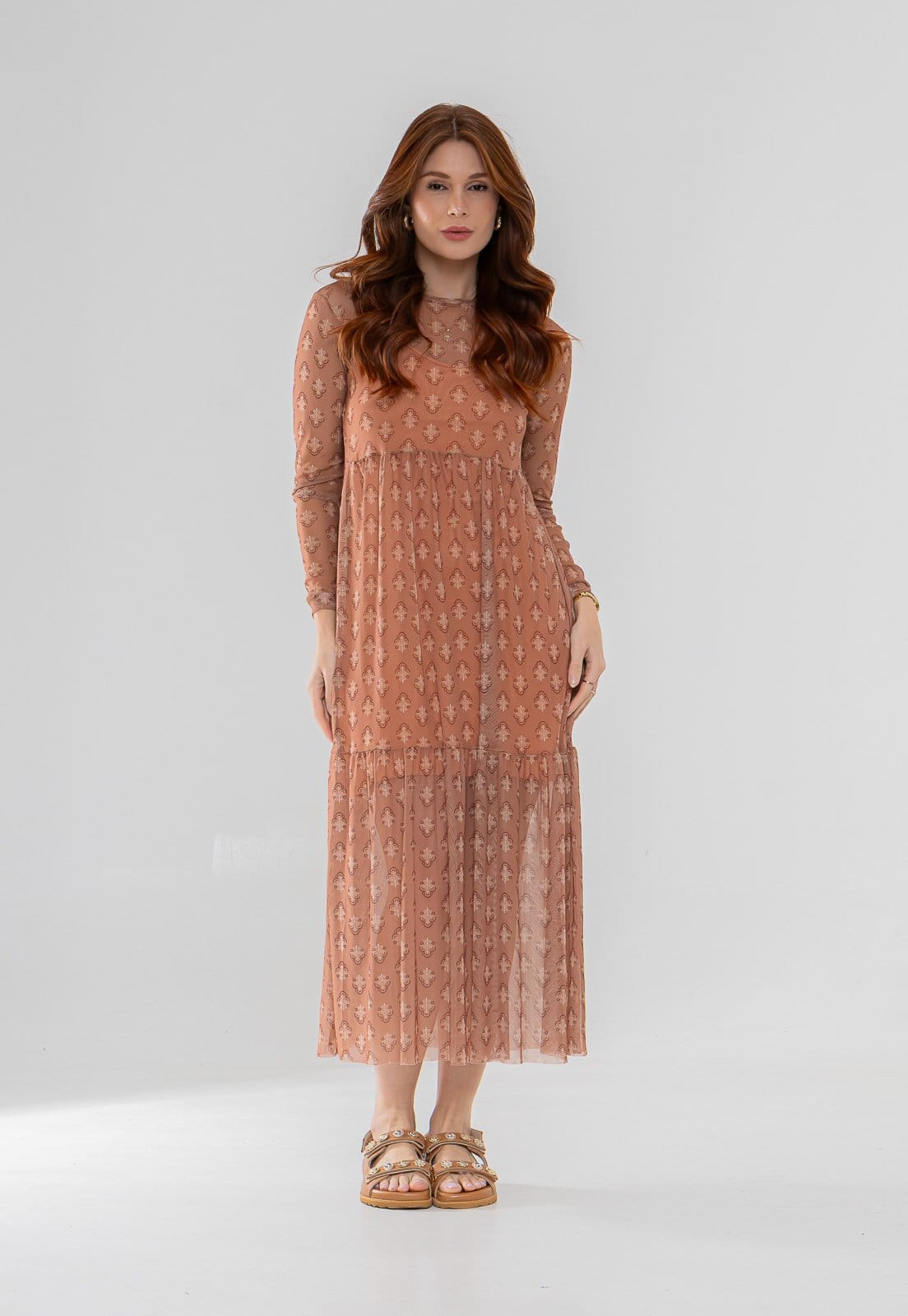 Vestido Aura Carolina Tule Arabesco