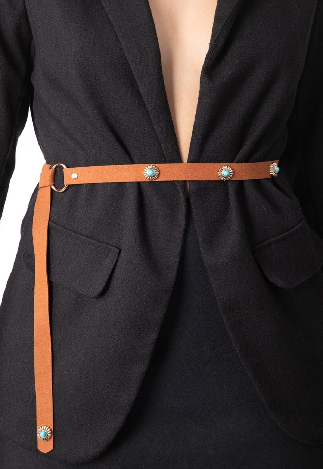 Cinto Cabanafree MARRAÇÁO MARROM COM DETALHE AZUL - 2