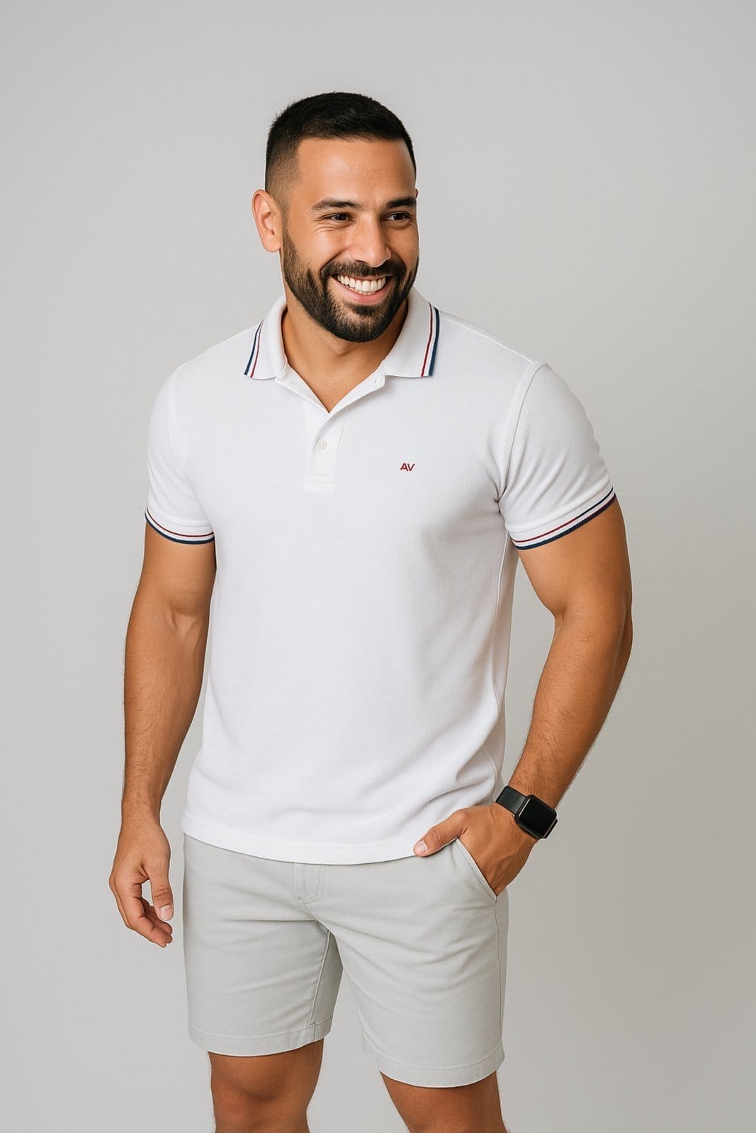 Camiseta Polo D Bell Outlet Fashion Masculina Branca