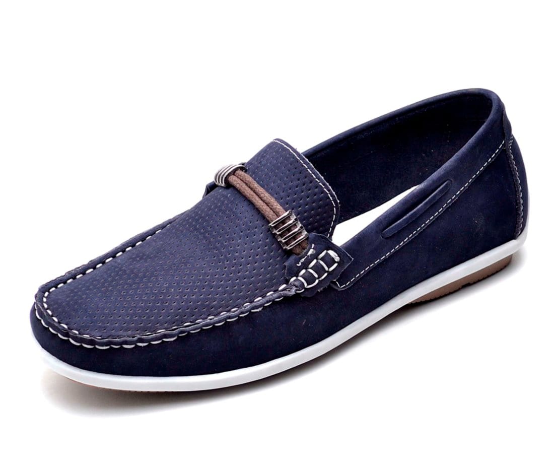Mocassim Sider Clube Do Sapato De Franca Gravata Nobuck Marinho