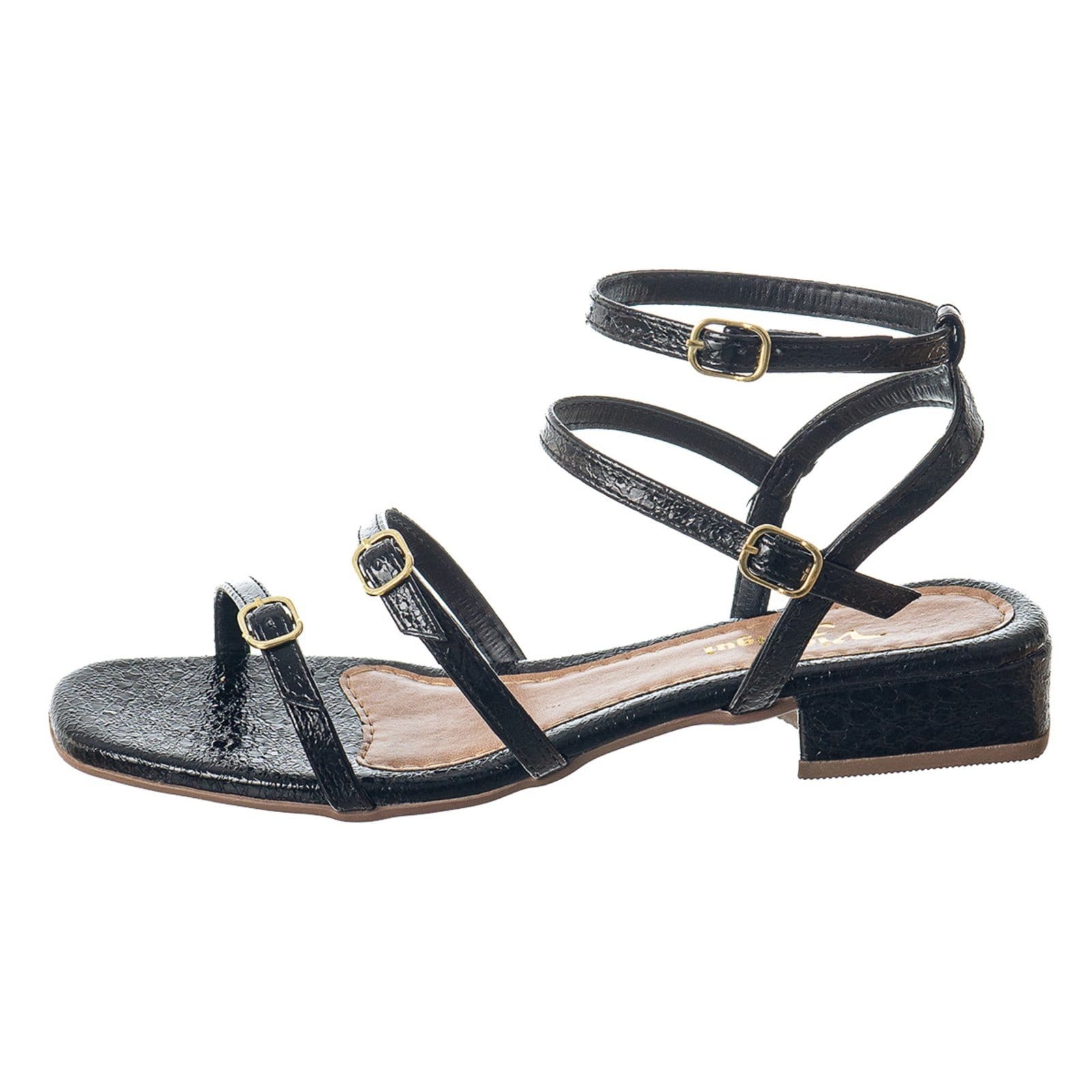 Vista 2 Sandália Feminina Saltinho Com Tiras de Regulagem Via Birigui VIA BIRIGUI preto