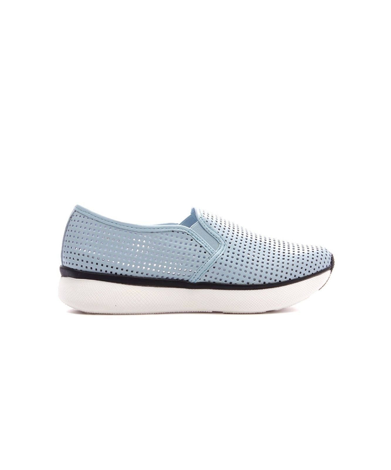Tênis Feminino Giulia Domna Slip On Couro Azul Incolor