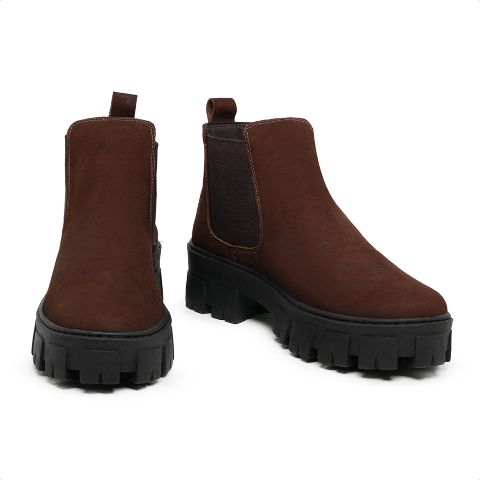 Vista 2 Bota Chelsea Masculina em Couro Nobuck e Sola Tratorada 24788 Malbork marrom