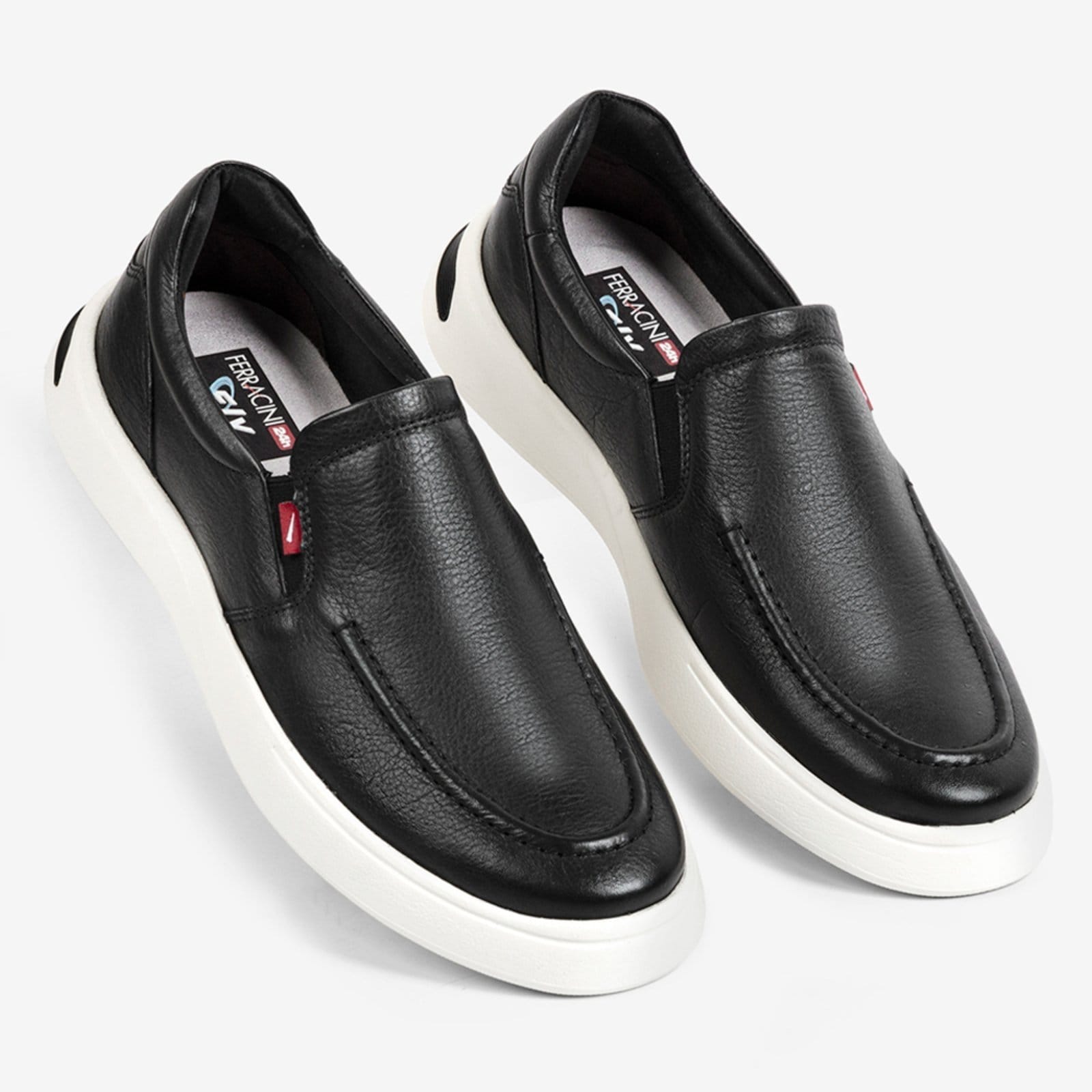 Vista 2 Sapatênis Couro Ferracini Búzios 8960-652A Masculino FERRACINI preto