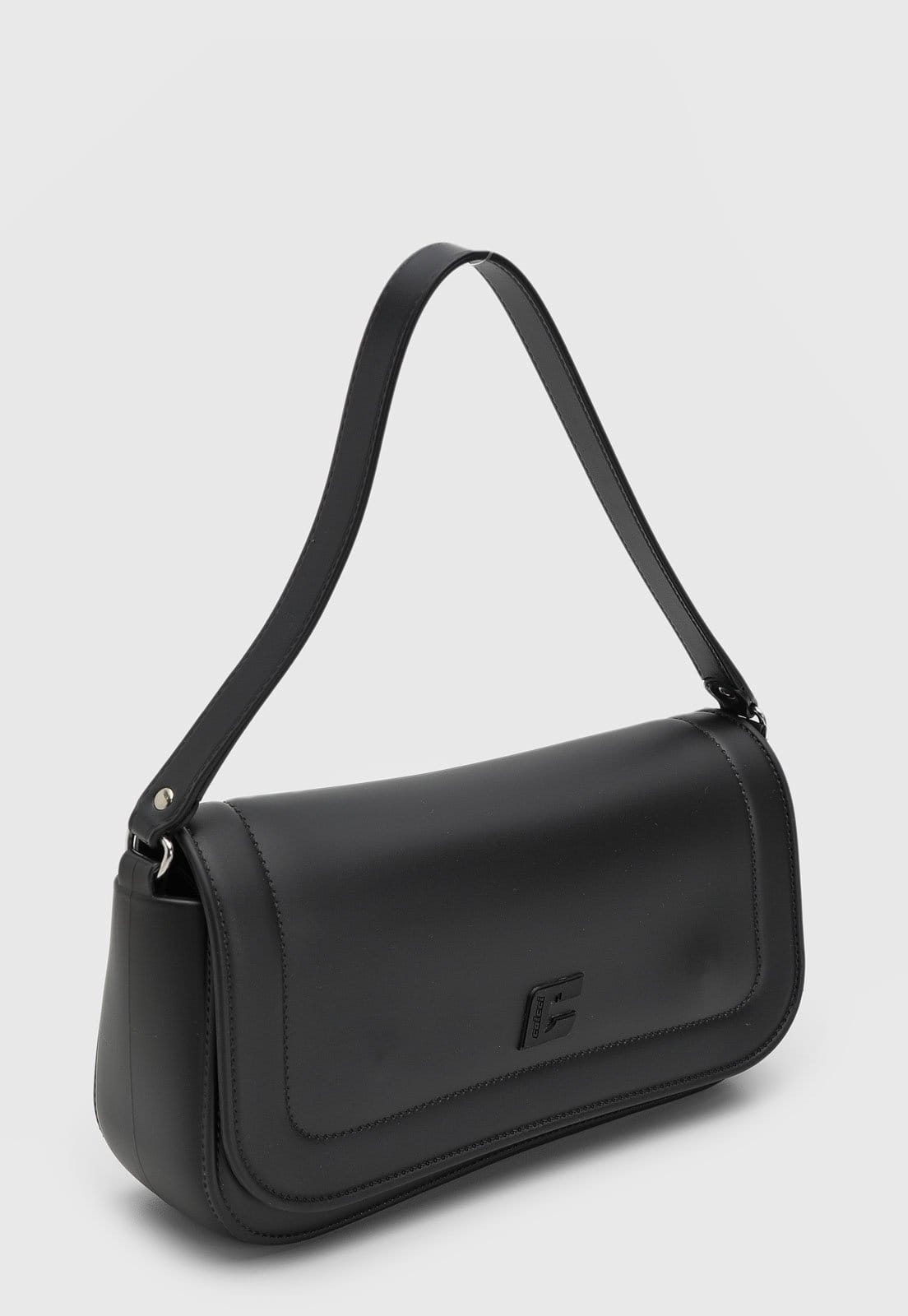 Vista 2 Bolsa Tiracolo Feminina Colcci Logo Preta Colcci preto