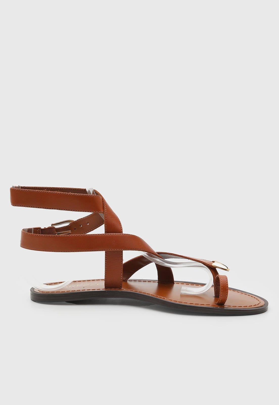 Vista 2 Rasteira Feminina Arezzo Tiras Cruzadas Arezzo marrom