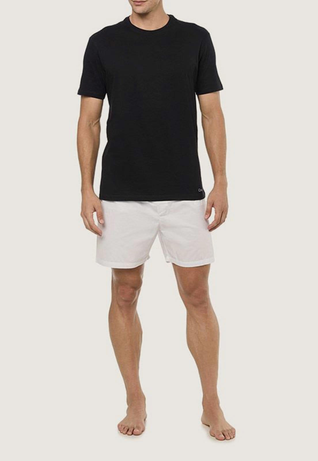 Vista 2 Kit 2pçs Camiseta Calvin Klein Underwear Crew Preta Calvin Klein Underwear preto