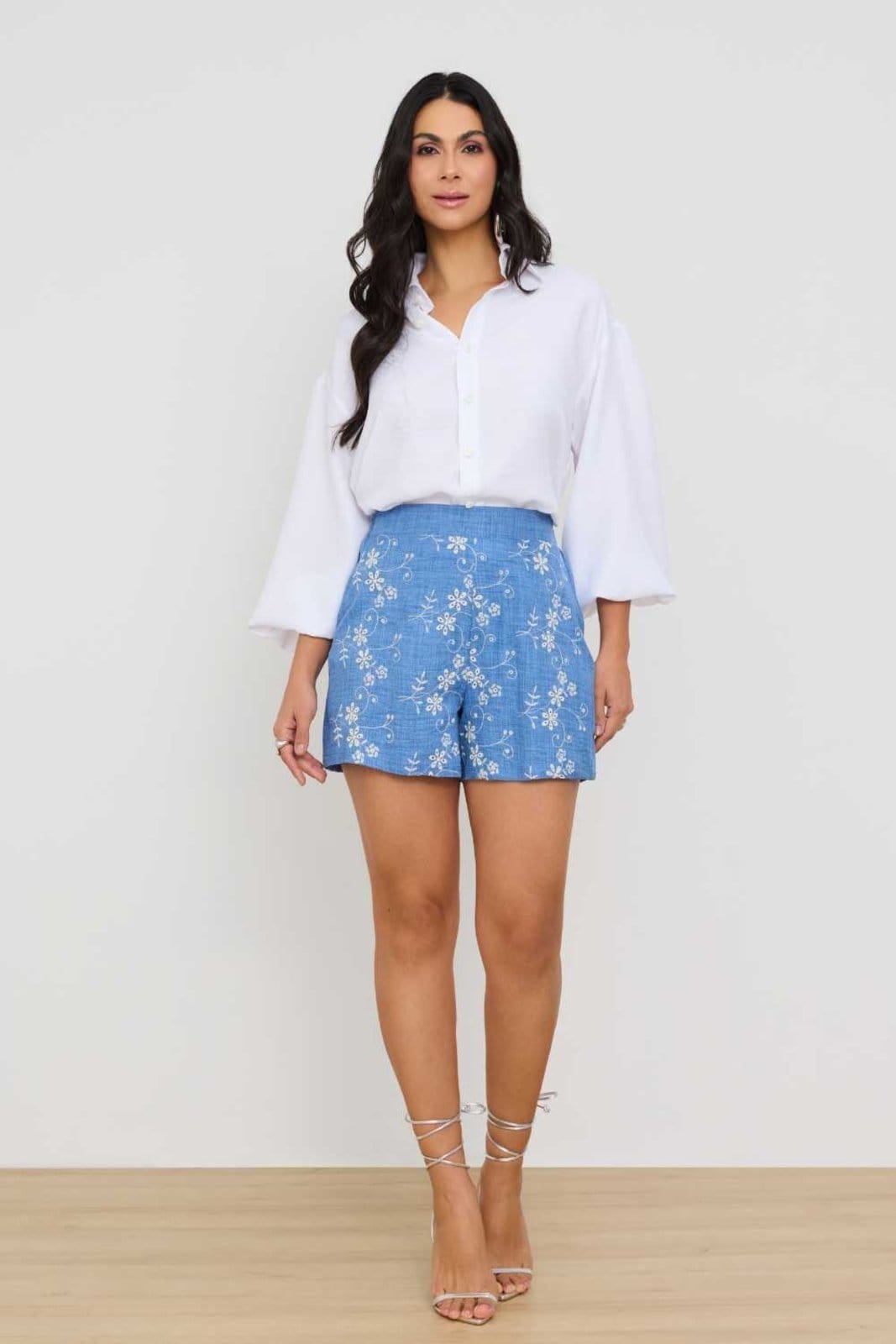 Vista 2 Camisa Vanibele Manga Longa Branco Vanibele bege