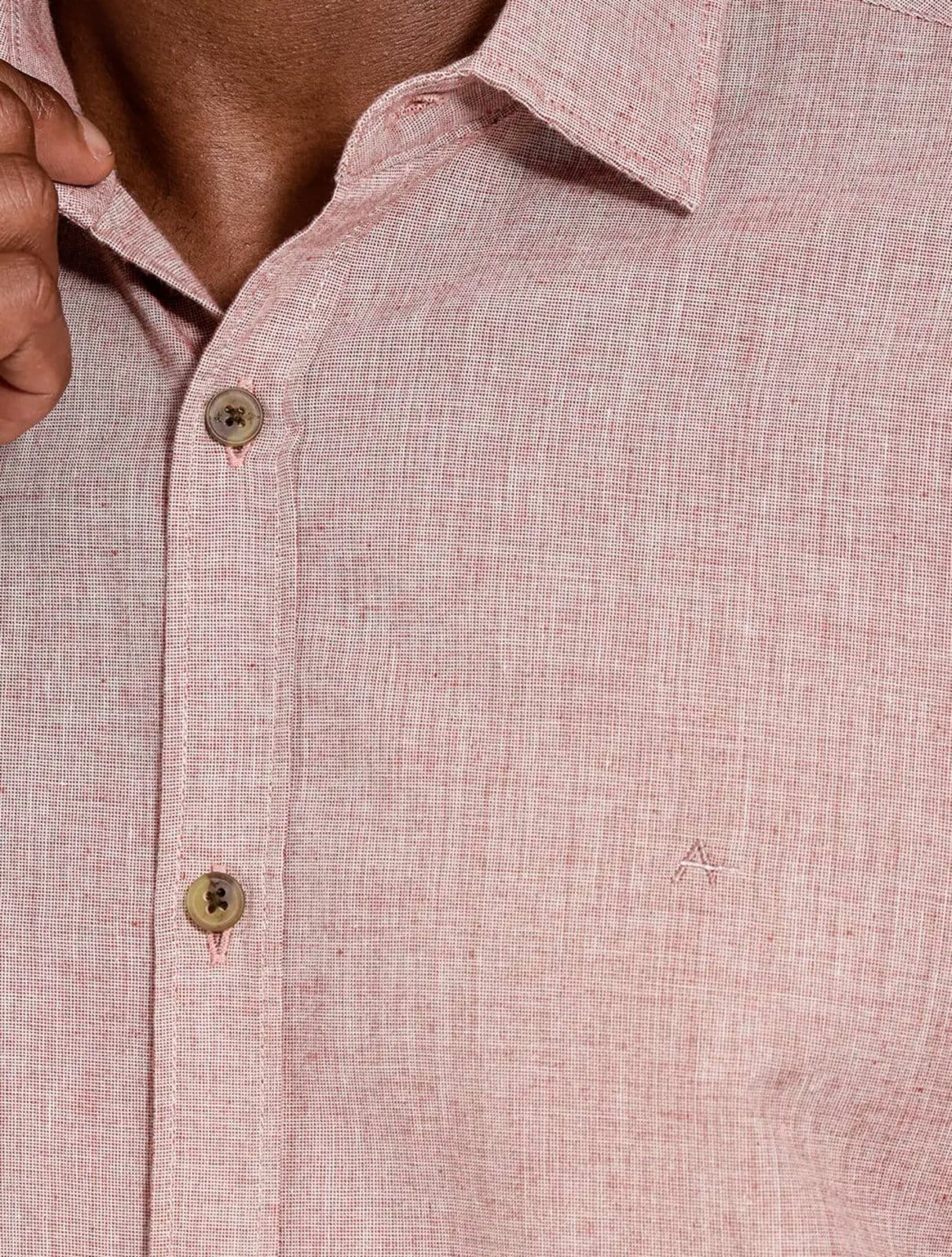 Vista 2 Camisa Aramis Masculina Regular Loop Flame Altino Mescla Aramis rosa