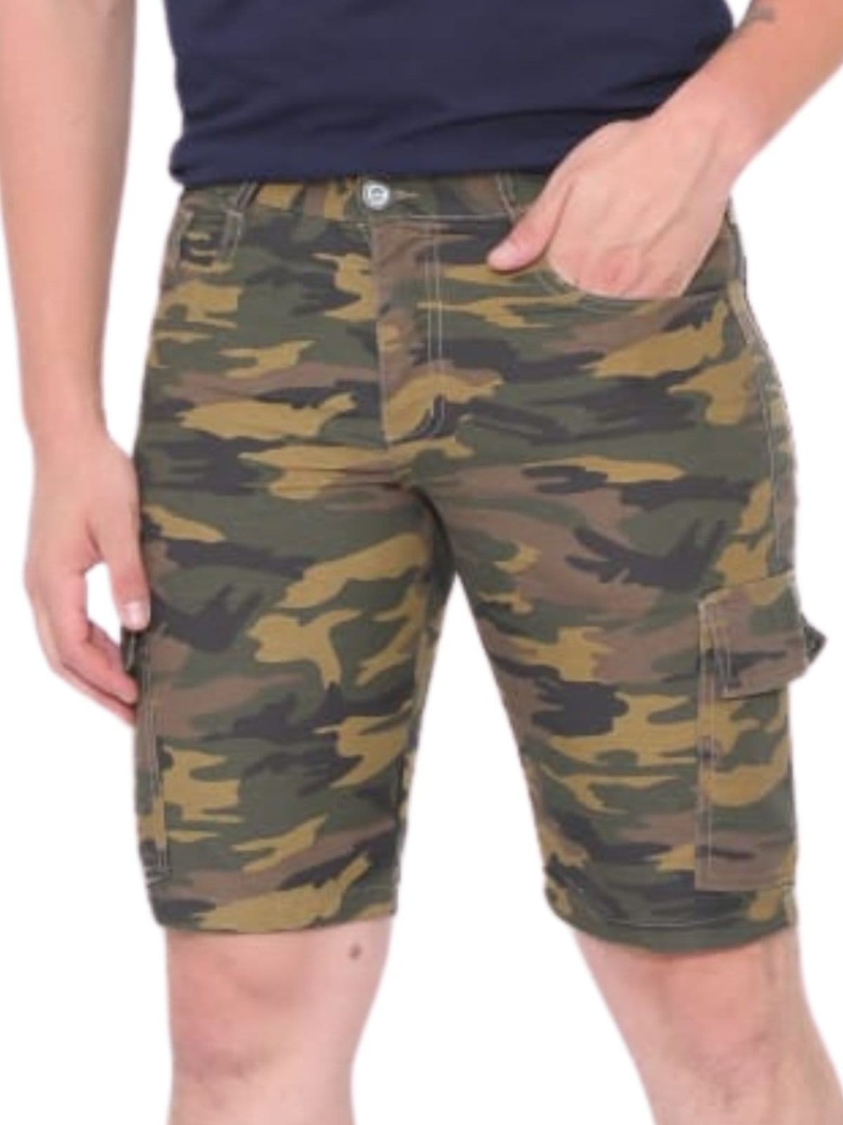 Bermuda Masculina Cargo Jeans Loka Camuflado Tatica