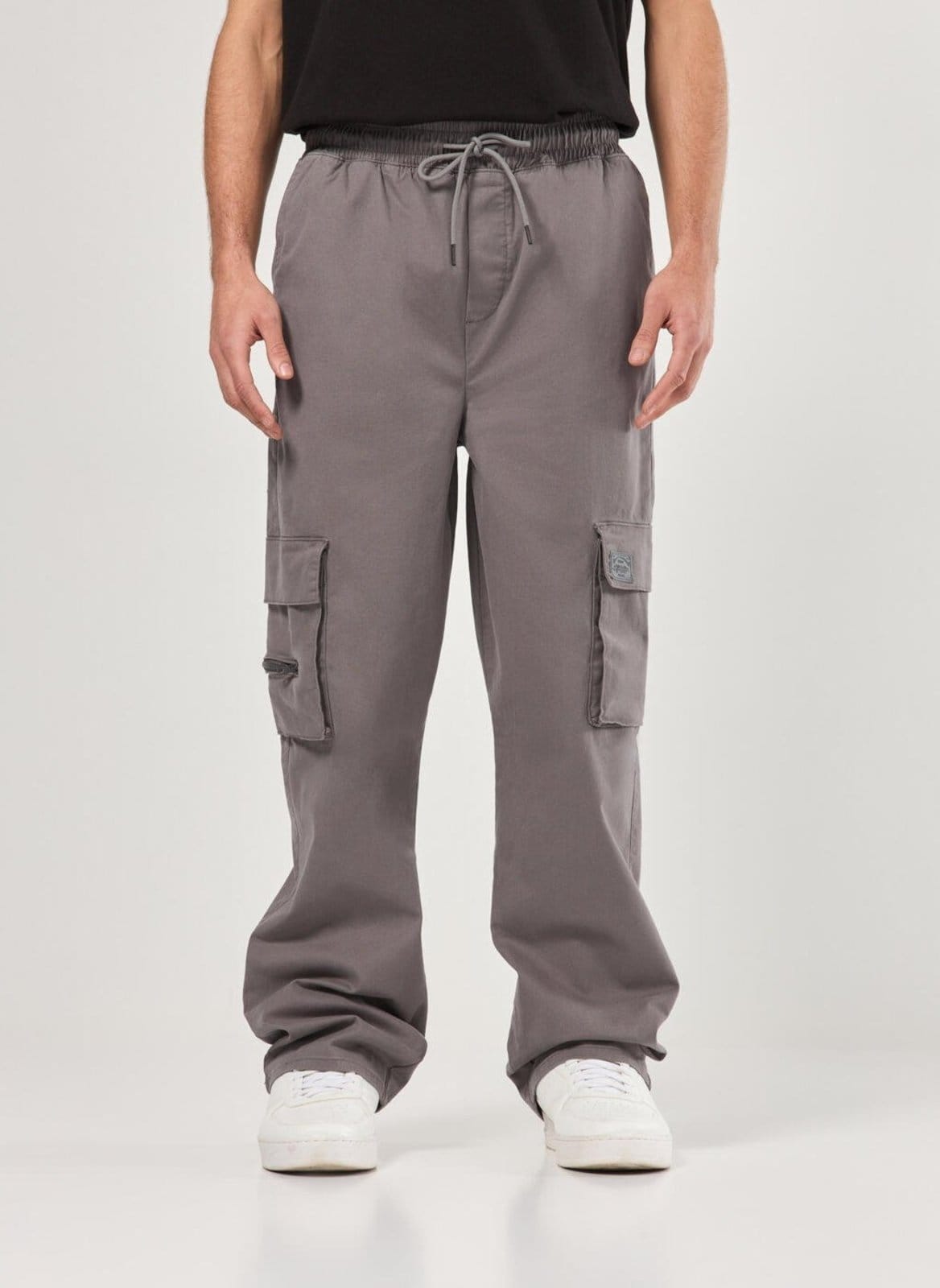 Vista 2 Calça Cargo Reta Sarja Youcom cinza