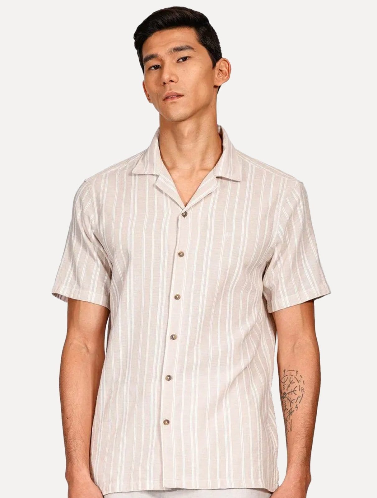 Camisa Aramis Masculina Manga Curta Regular Bowling Eco Maquineta Listrada