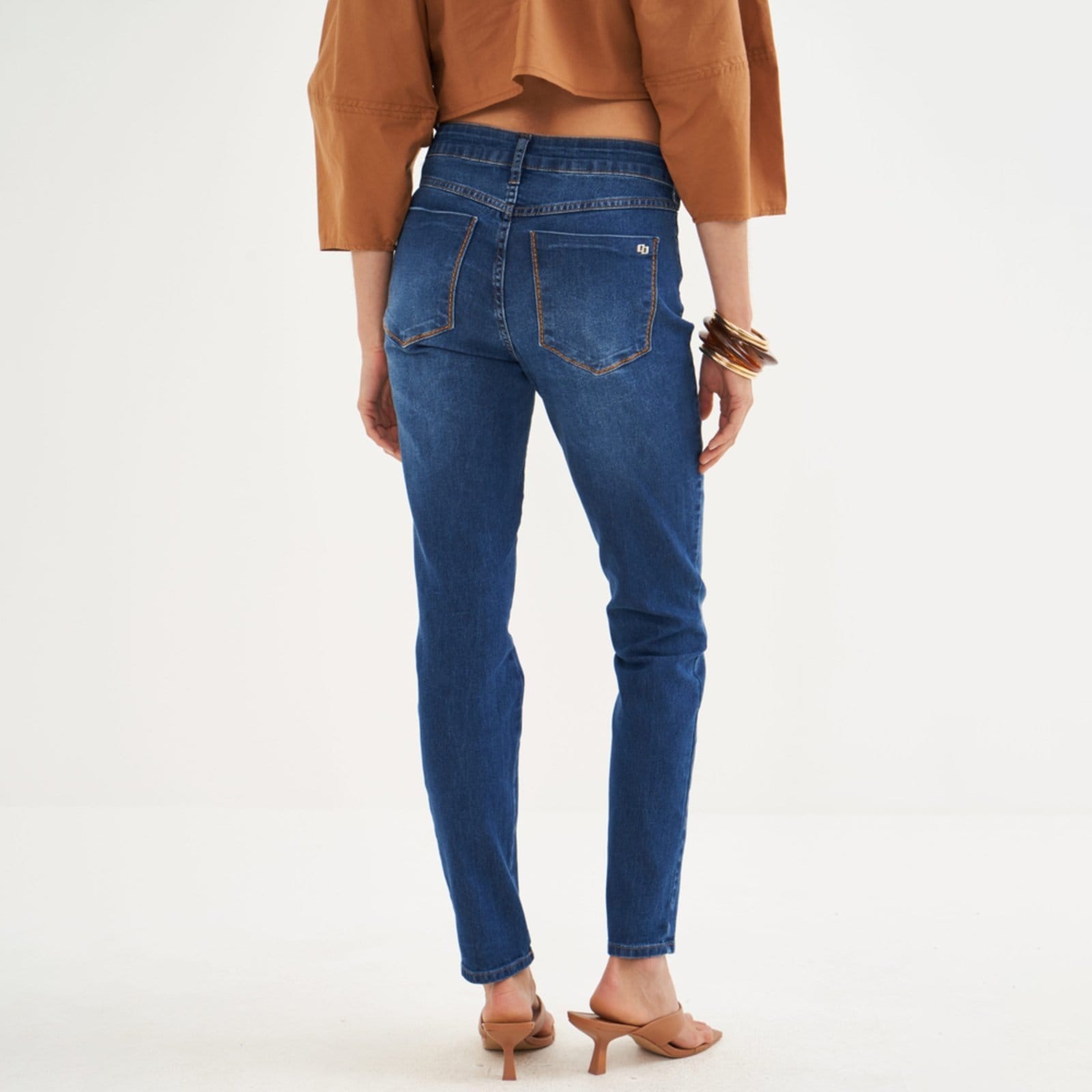 Vista 2 Calça Jeans Colcci Bia Pocket Pr26 Feminino Colcci azul