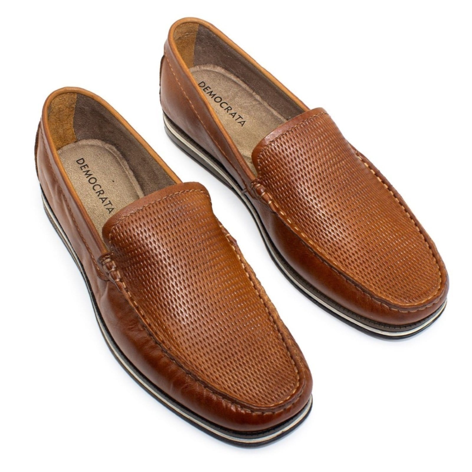 Vista 2 Mocassim De Couro Democrata Masculino Easy Ted 135201 DEMOCRATA marrom