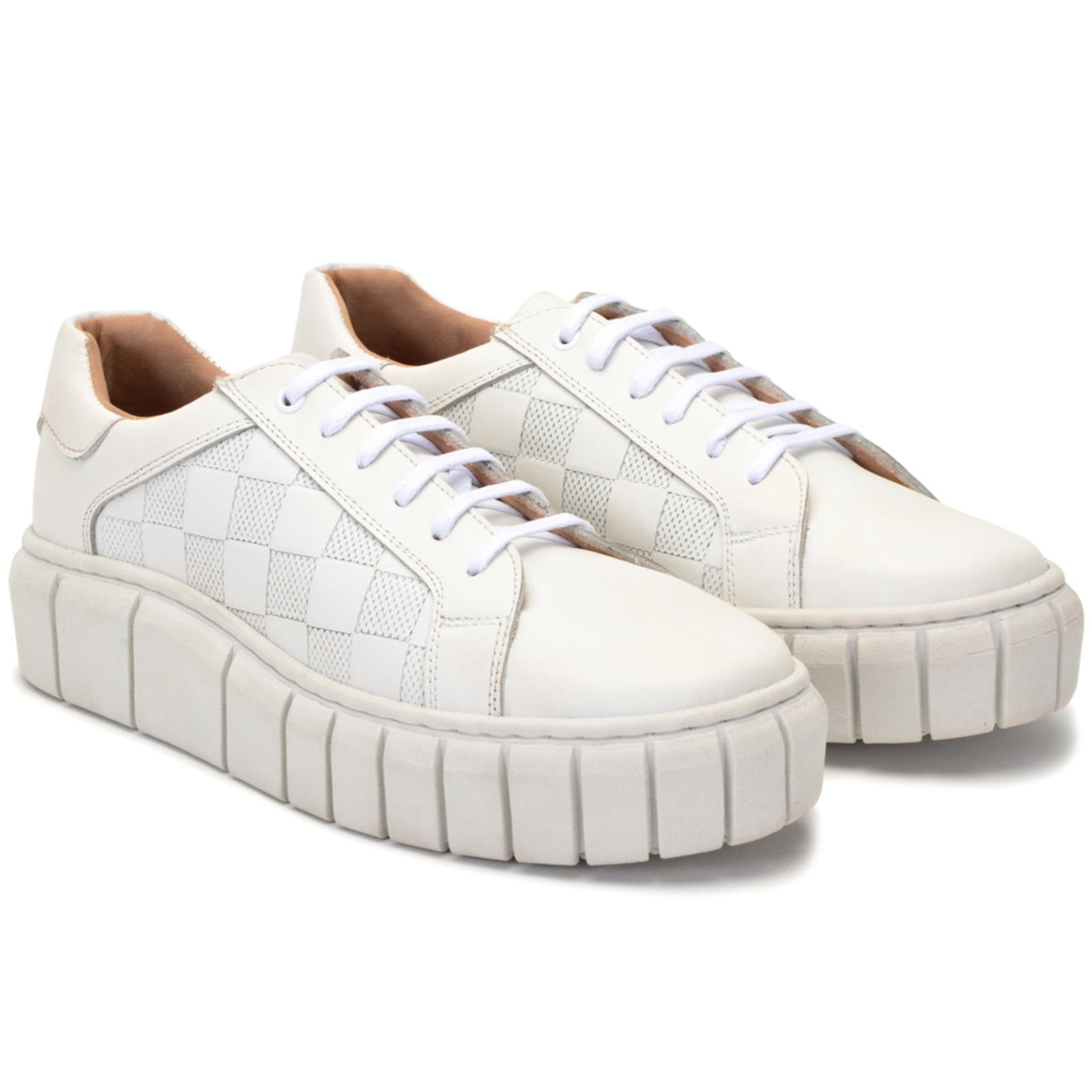 Vista 2 Tênis Feminino Conforto Ferrile Em Couro 151 Ferrile branco