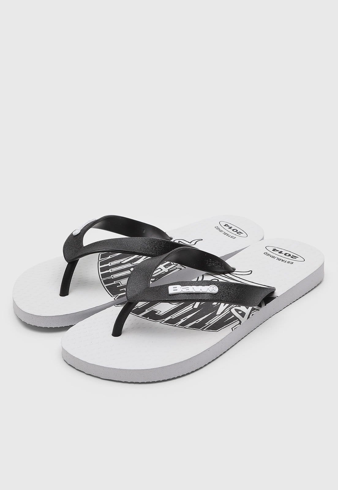 Vista 2 Chinelo Masculino BAW Grafite BAW branco