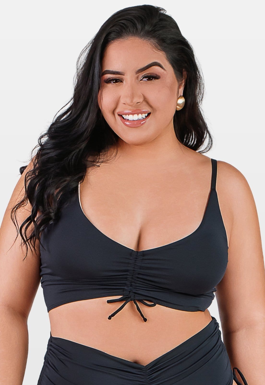Top Summer Soul Cropped Com Bojo e Franzido Plus Size