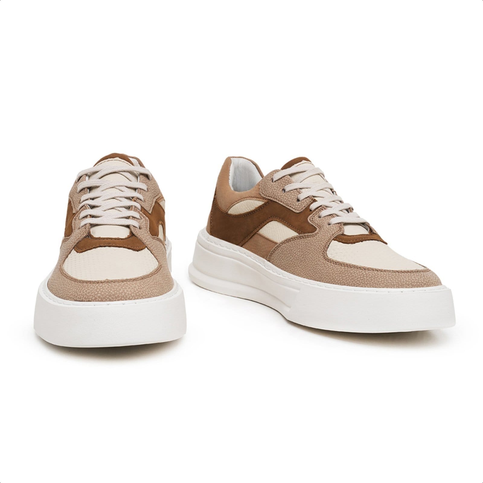 Vista 2 Sapatênis em Couro Malbork com sola Branca 028501BG Malbork bege