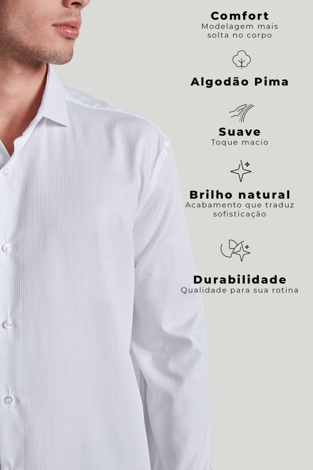 HIGHSTIL Camisa Social Algodão Pima Comfort Listrada - 2
