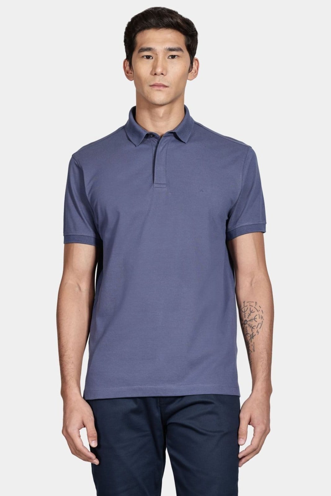 Polo Aramis Manga Curta Piquet Color Fix Azul Indigo