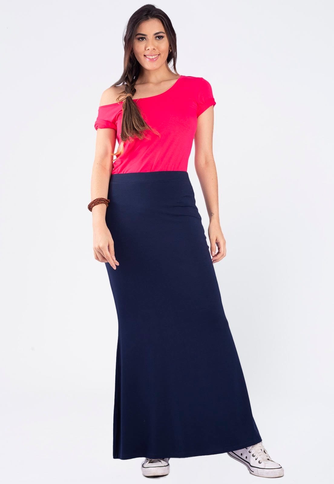 Saia Longa Malha Sereia