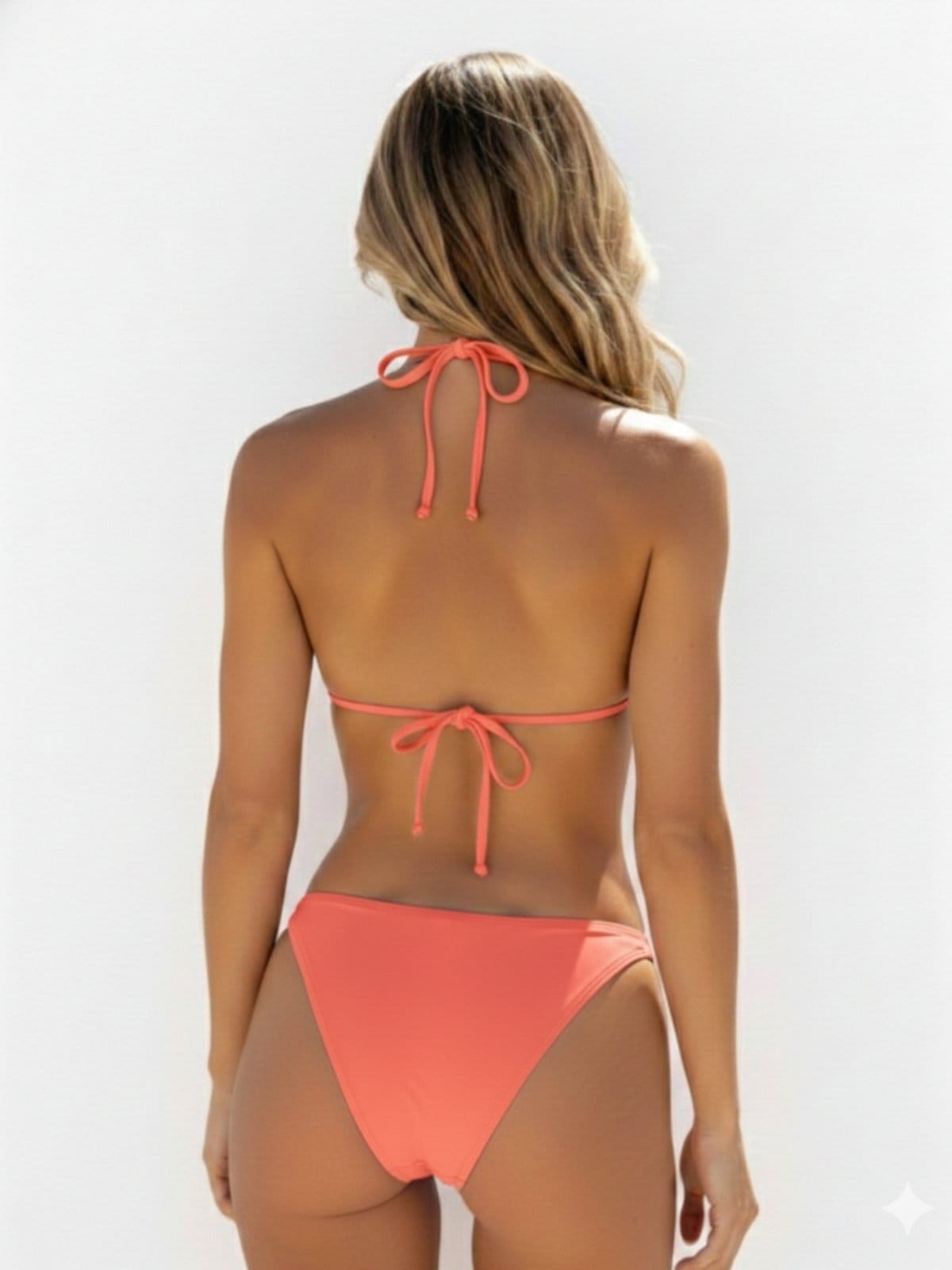 Vista 2 Conjunto Biquíni M'lev Cortininha Aperol M'Lev laranja neon