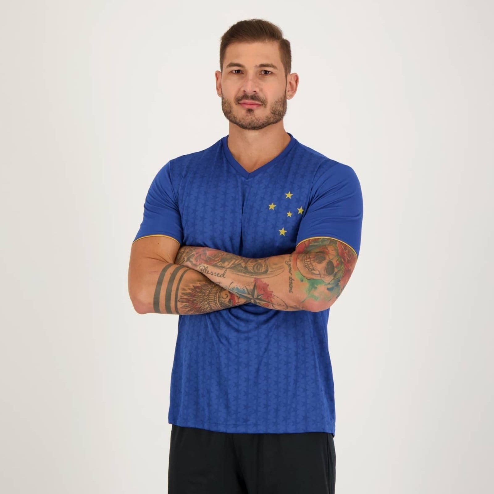 Vista 2 Camisa Cruzeiro Brains braziline azul