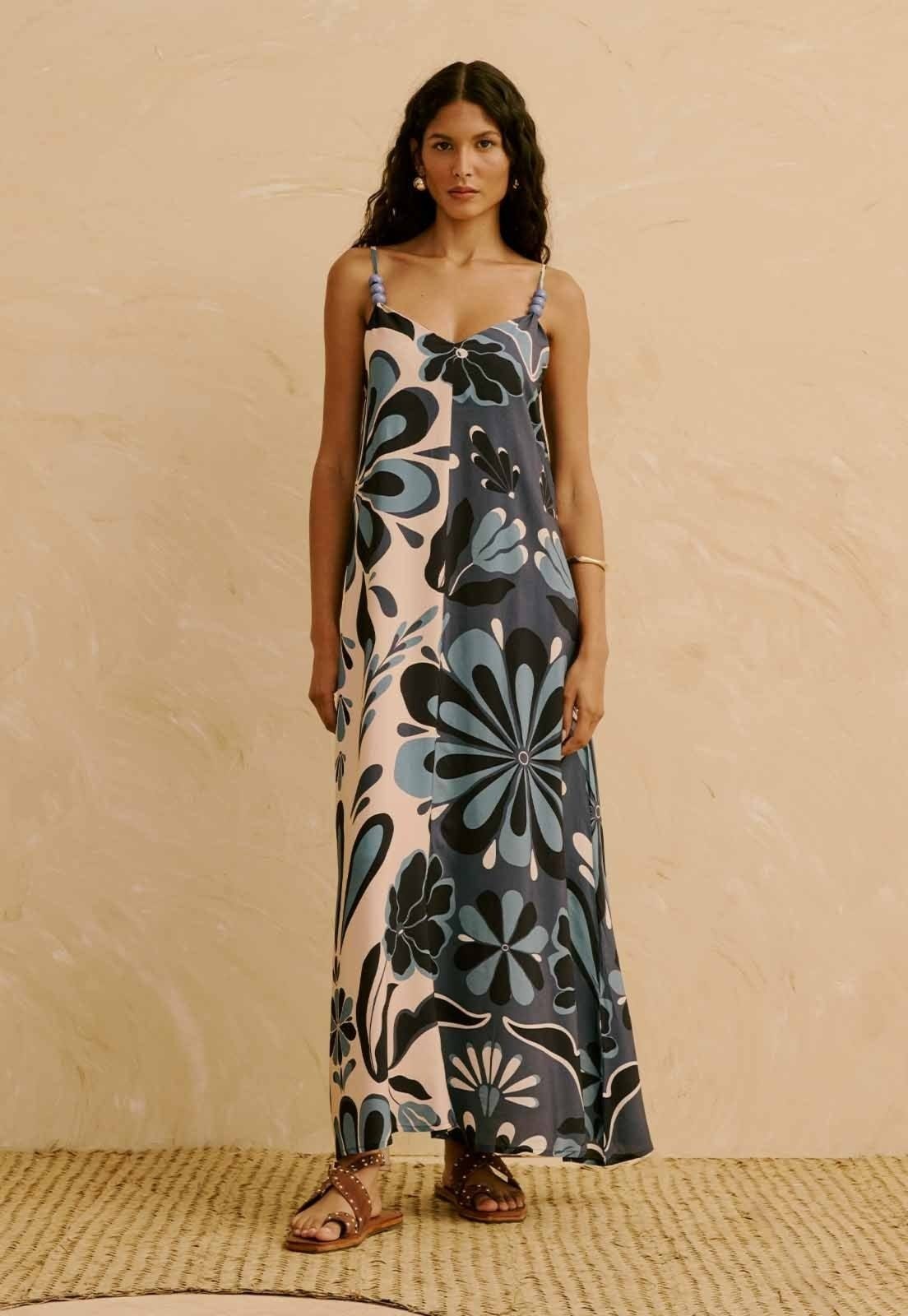 Vestido Maxi Midi Mix Estampado Cantuta