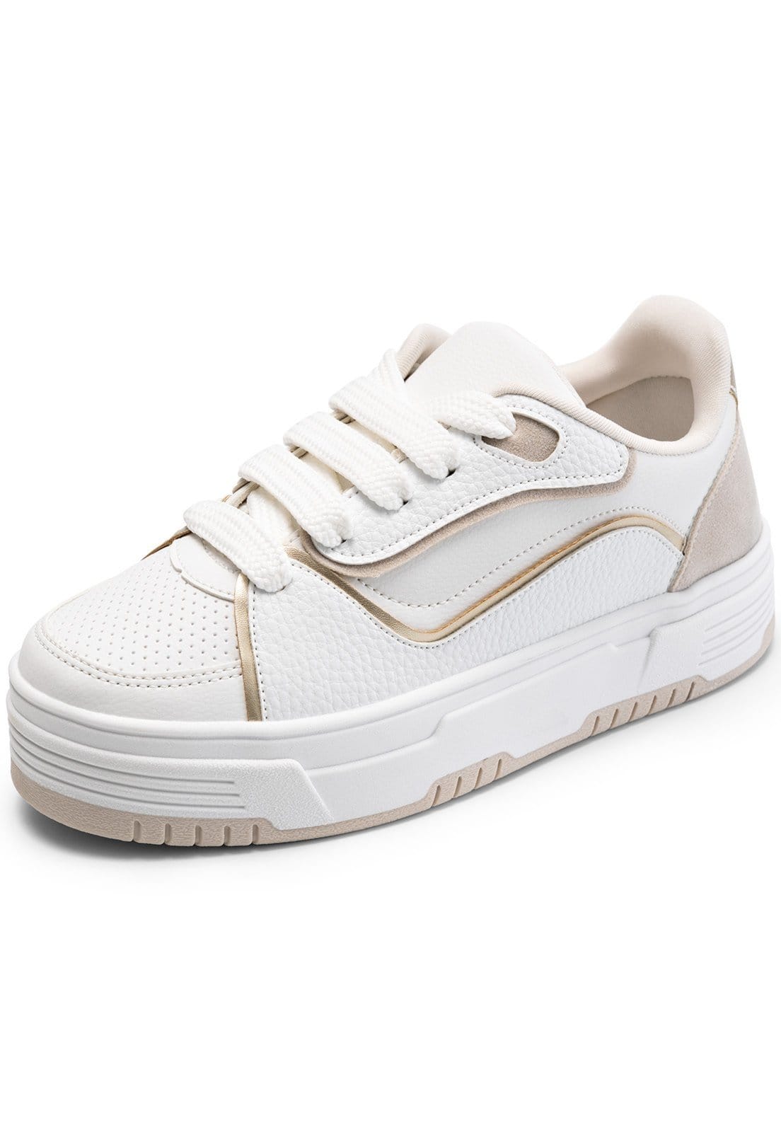 Vista principal Tênis Feminino Lumiss Flatform Casual Confortável Blogueira LUMISS branco