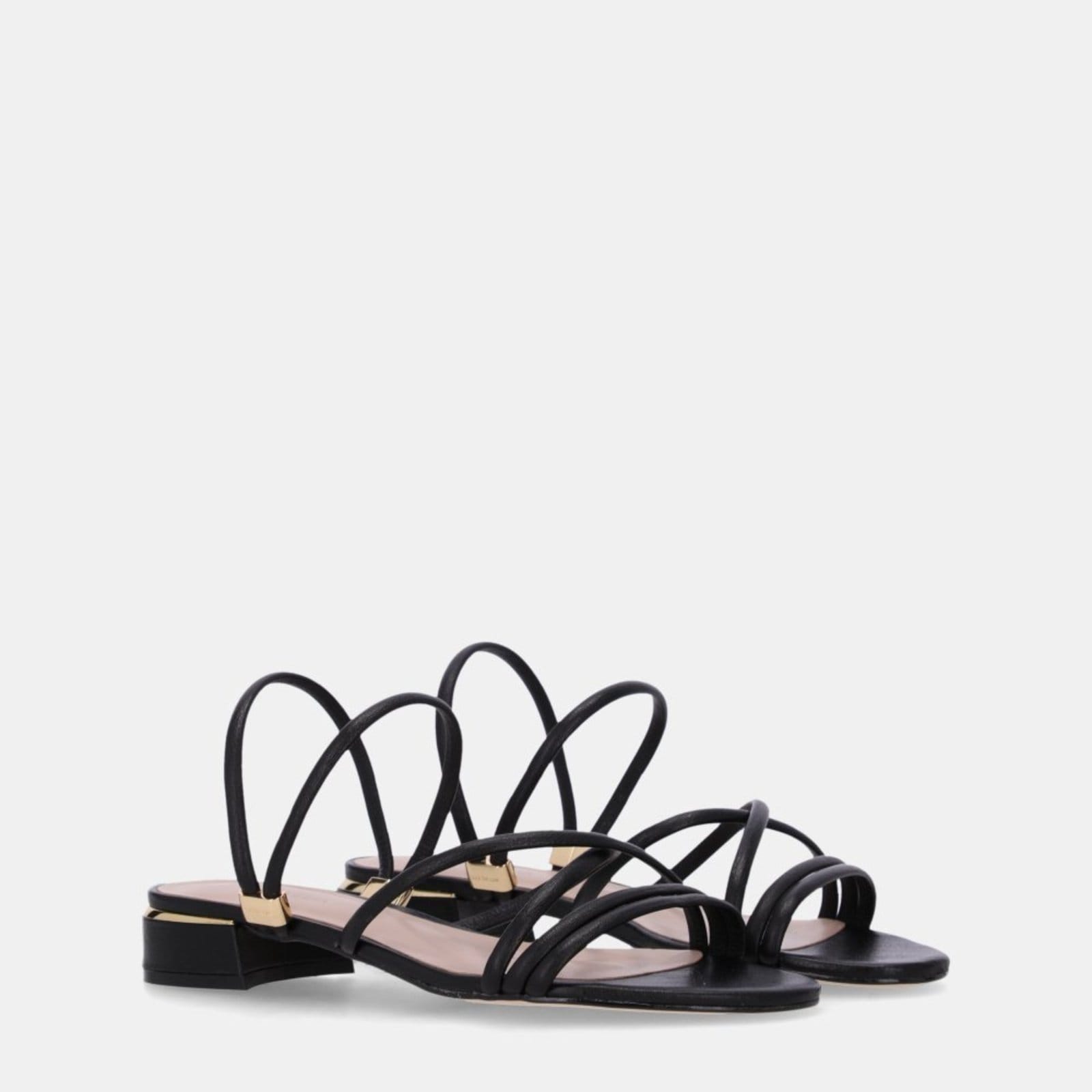 Vista 2 Chinelo Couro Laminati Ouro - 80910013 Luz Da Lua Luz Da Lua preto