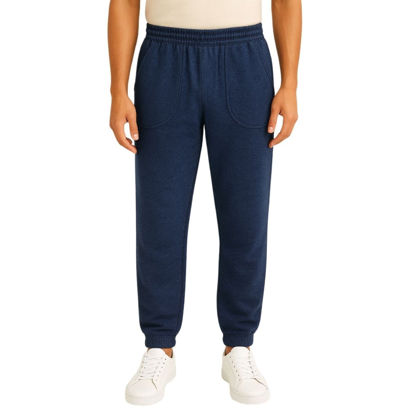 Calça de Moletom Vih Triny Masculina Mescla Slim com Elastano Conforto e Estilo Casual Marinho
