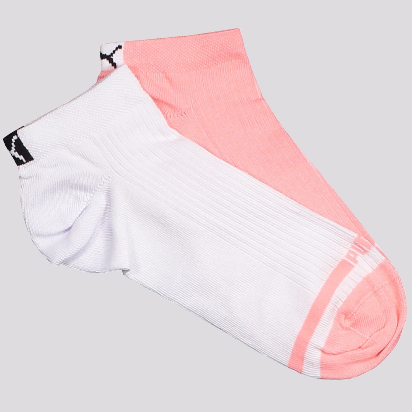 Vista principal Kit Meia Puma Logo Sapatilha 2 Pares Feminina Branca e Rosa Puma branco rosa