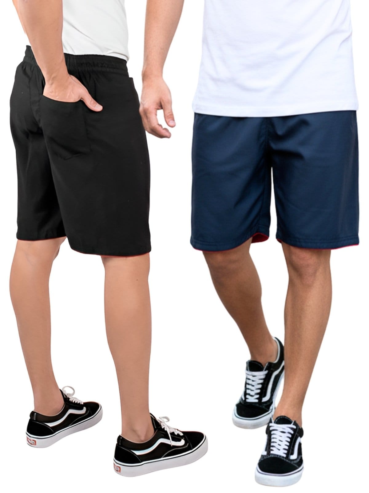 Kit 2 Bermuda Masculina Tactel Liso Esporte Academia Casual Bolso Traseiro