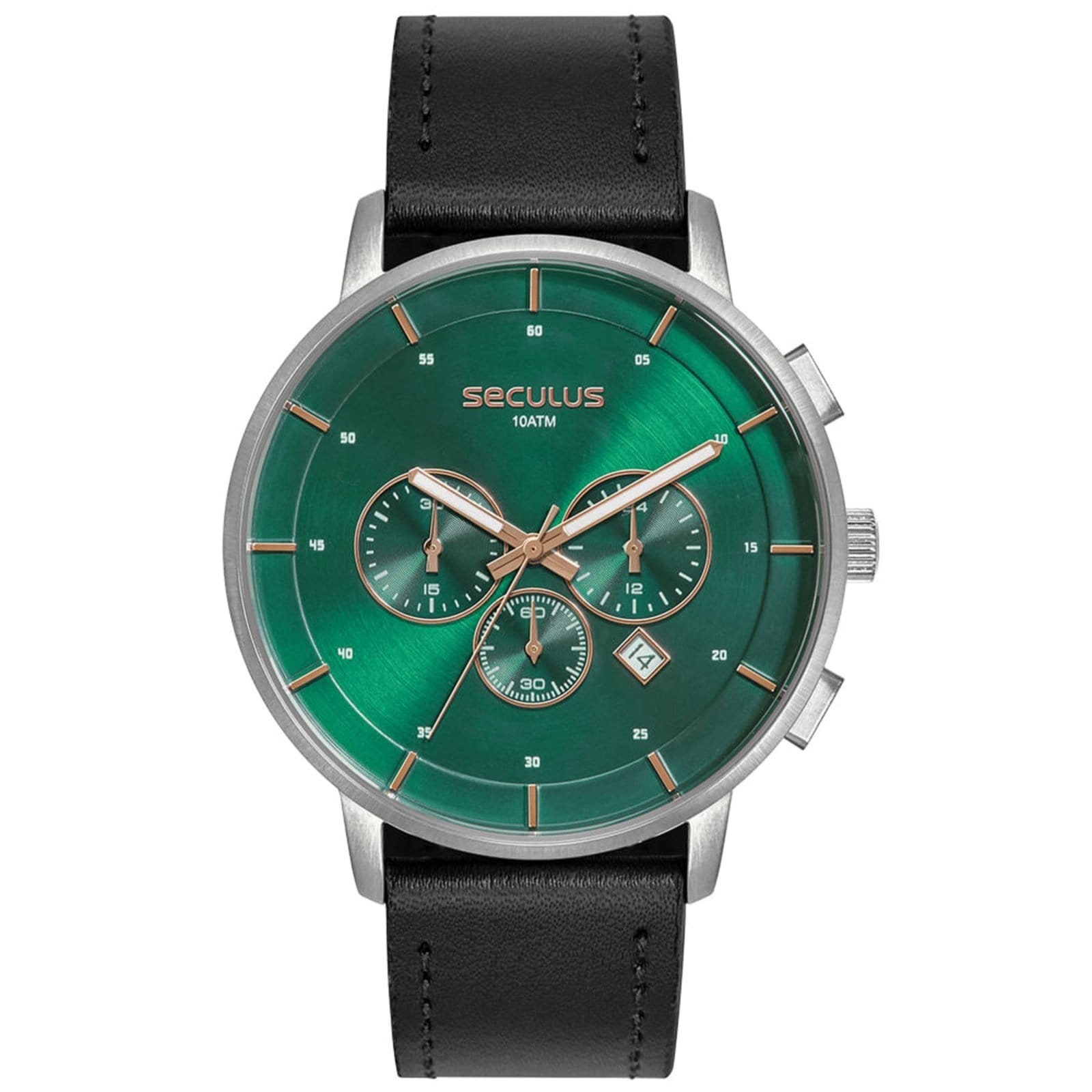 Relógio Masculino Seculus Cronógrafo Mostrador Verde