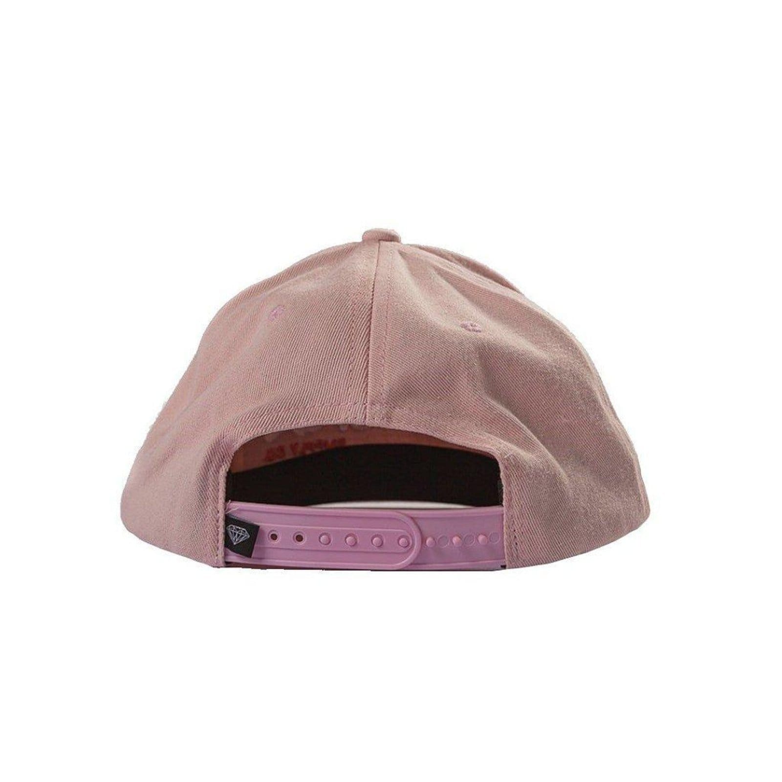 Vista 2 Boné Diamond Aba Reta OG Script Structured Snapback Diamond rosa