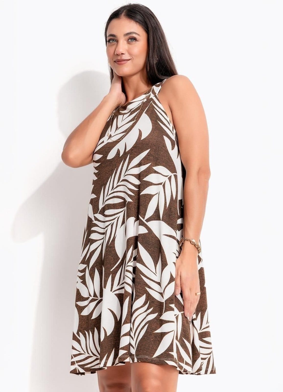 Vestido Quintess Folhagem Verde