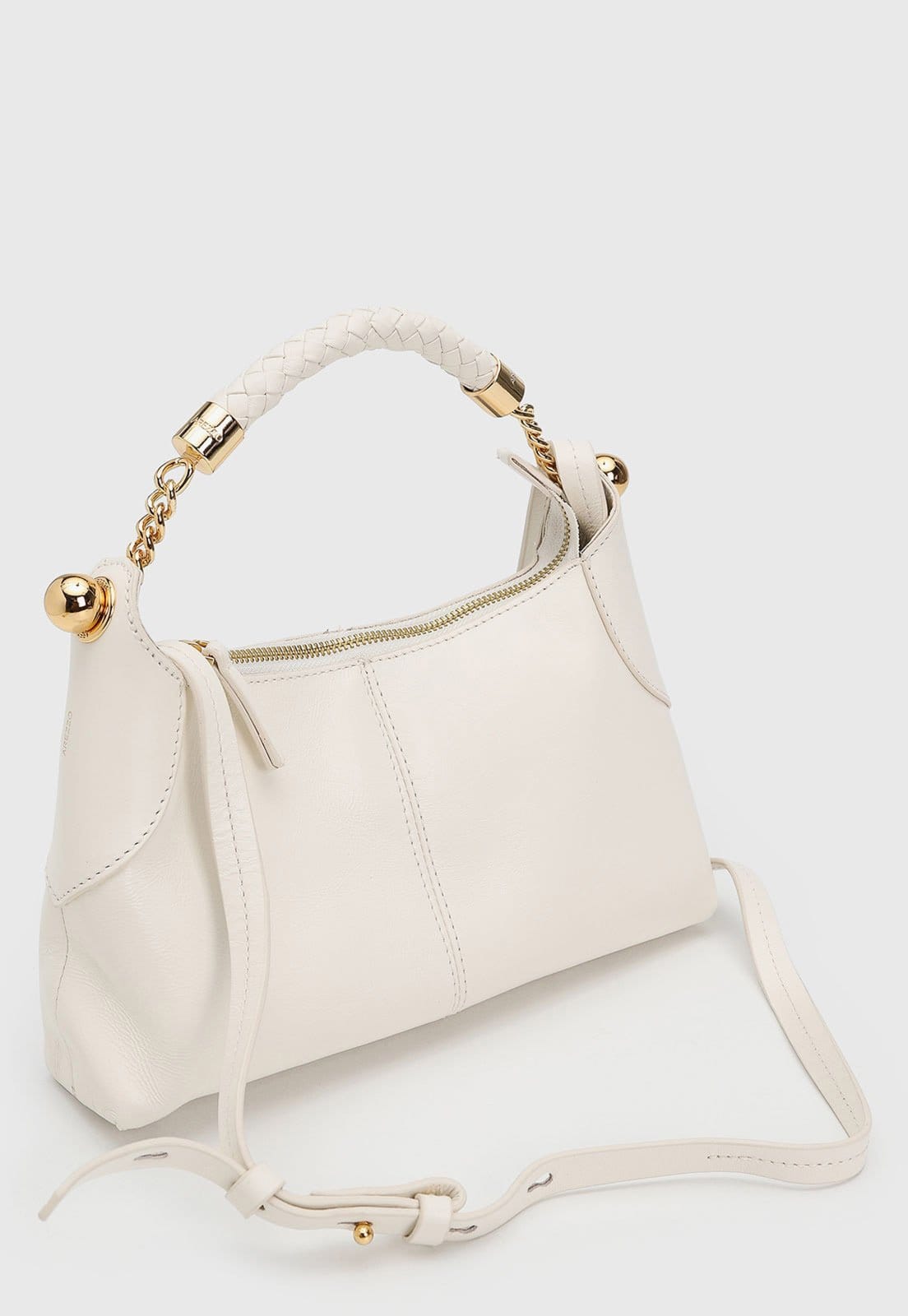 Vista 2 Bolsa Feminina Arezzo Alça Trançada Off-White Arezzo off-white white