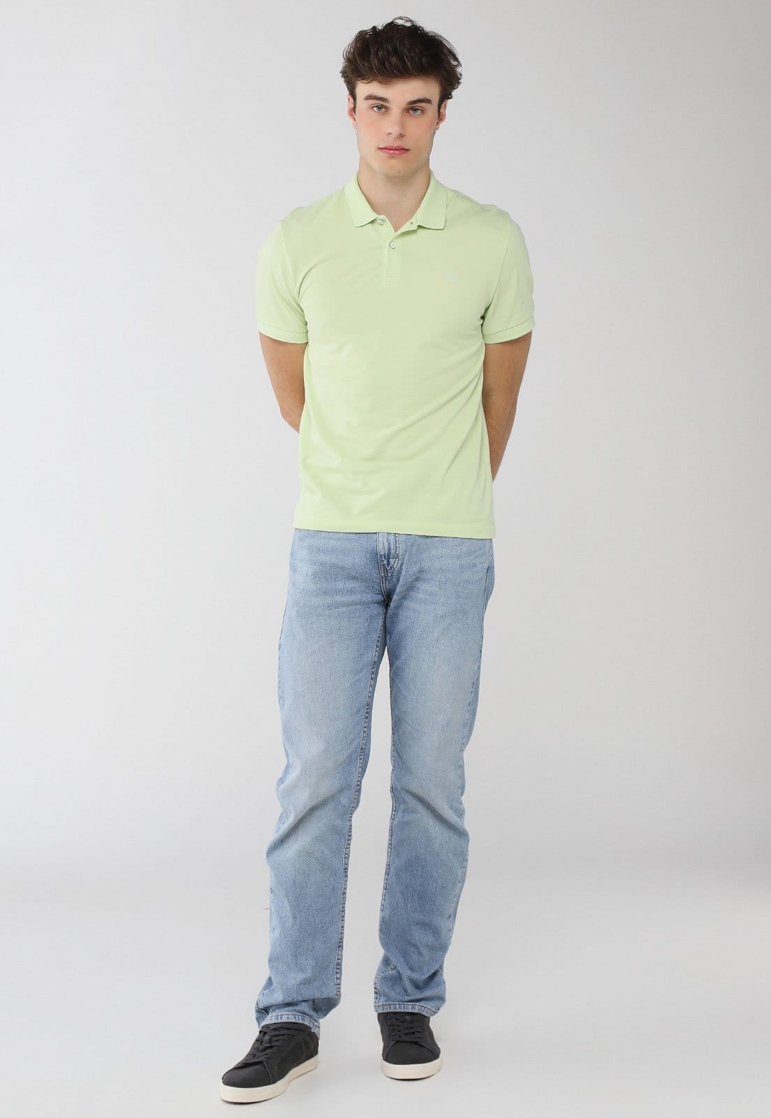 Vista 2 Polo Masculina Forum Claro Forum verde