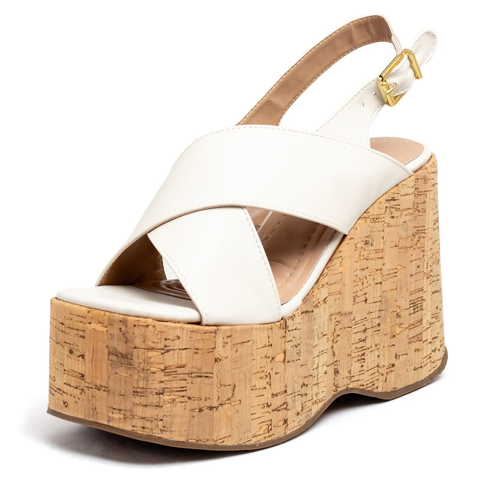 Sandália Feminino Anabela Plataforma 182175 Napa Off White