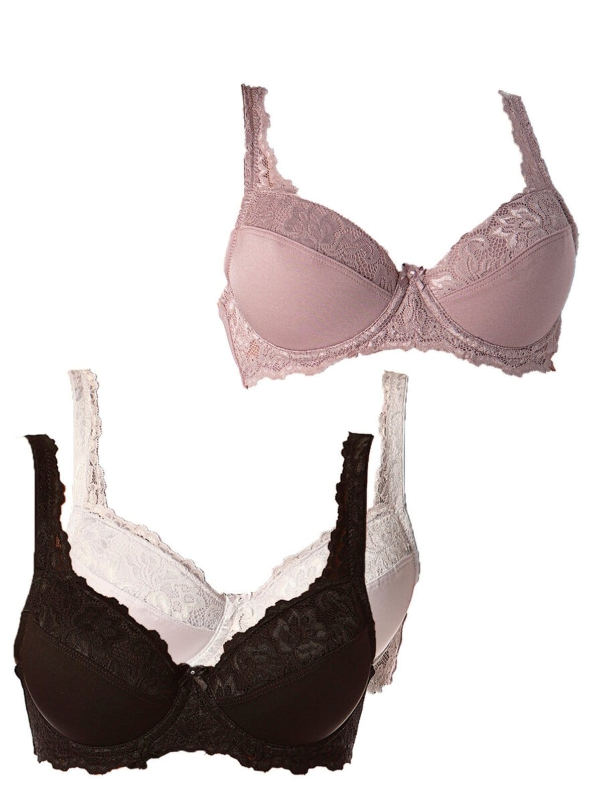 Kt com 3 Sutiãs com Aro e Bojo Iridien Demillus 65204 Taça B