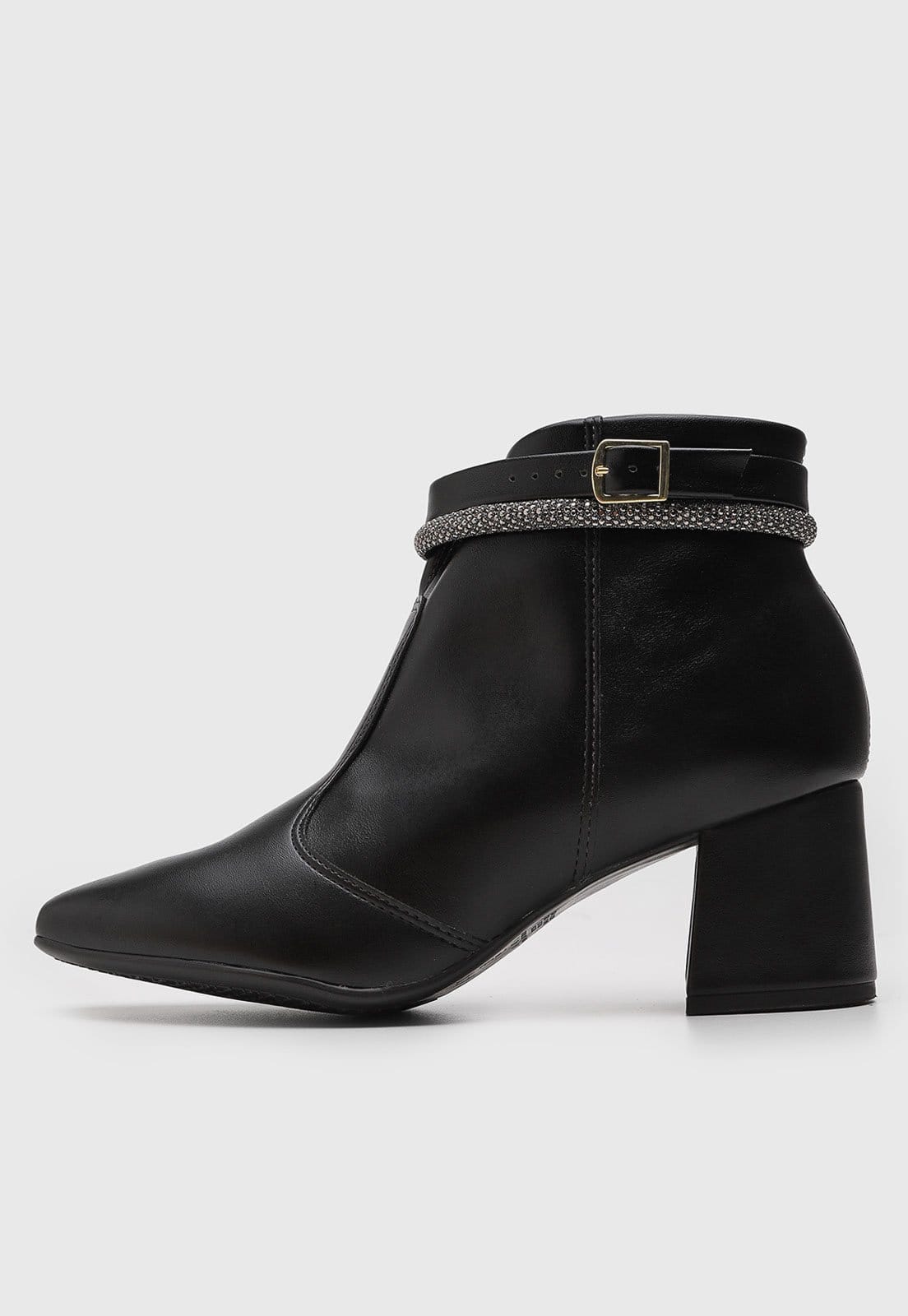 Bota Cano Baixo Feminina Beira Rio Salto Bloco Preta