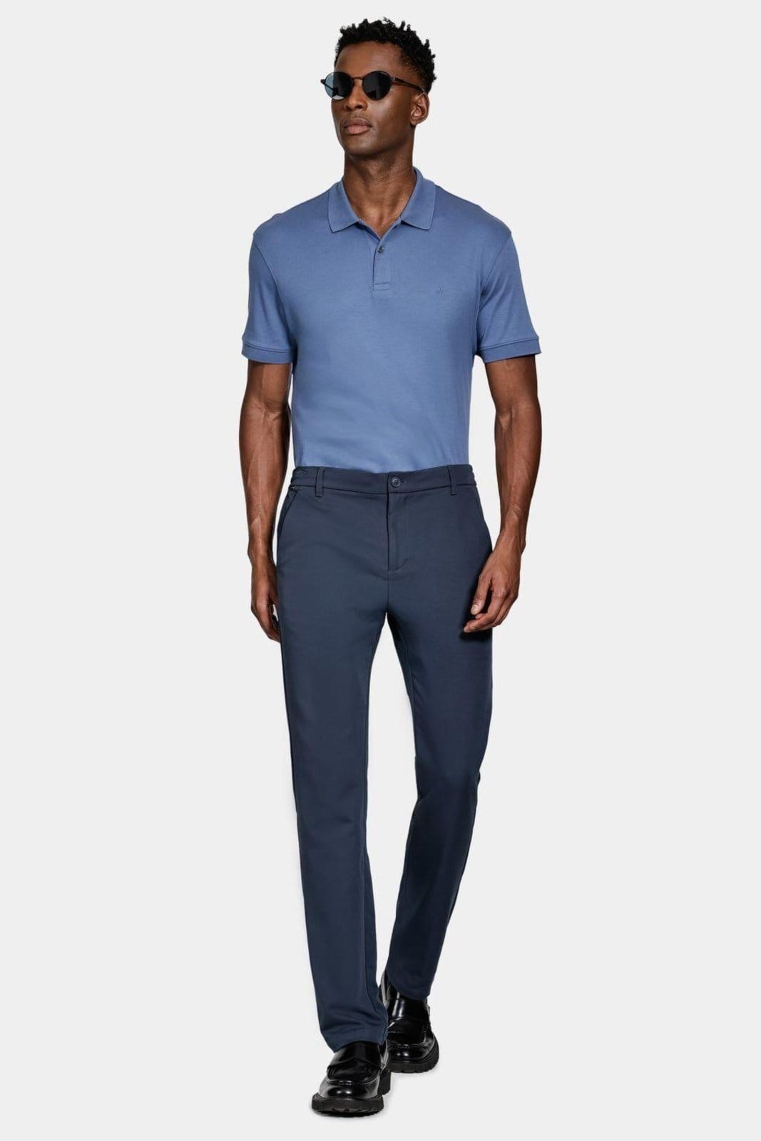 Vista 2 Polo Aramis Manga Curta Interlock Pima Atlantico Aramis azul