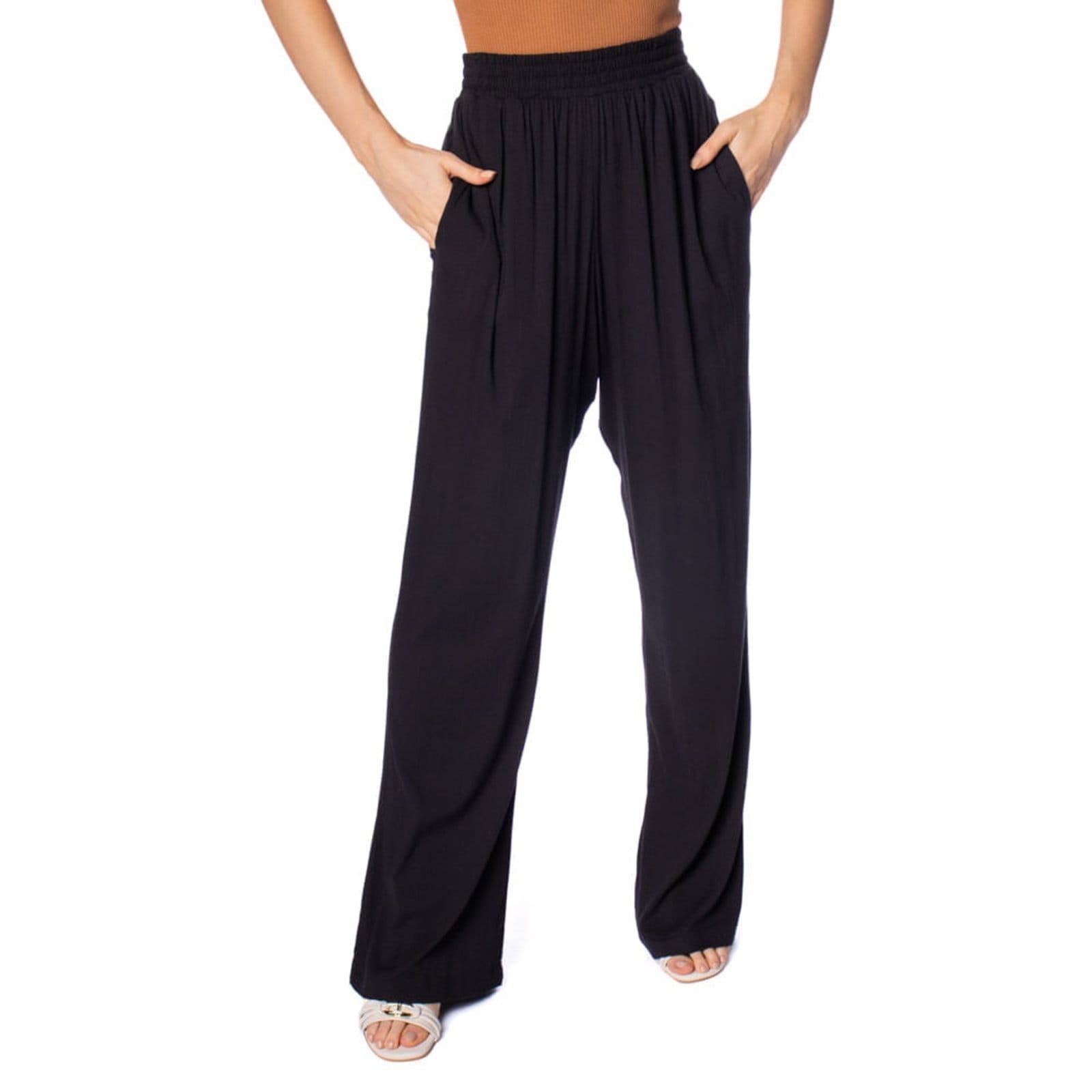 Calça Feminina Giraffe Reta Viscose com Elástico