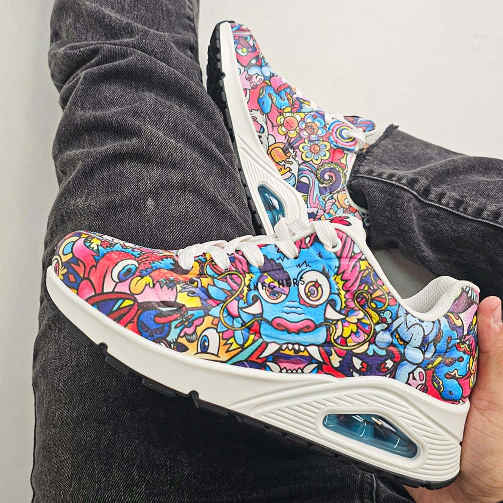 Vista 2 Tênis Feminino Uno Color Doodle Skechers 177973 5677973 Skechers branco