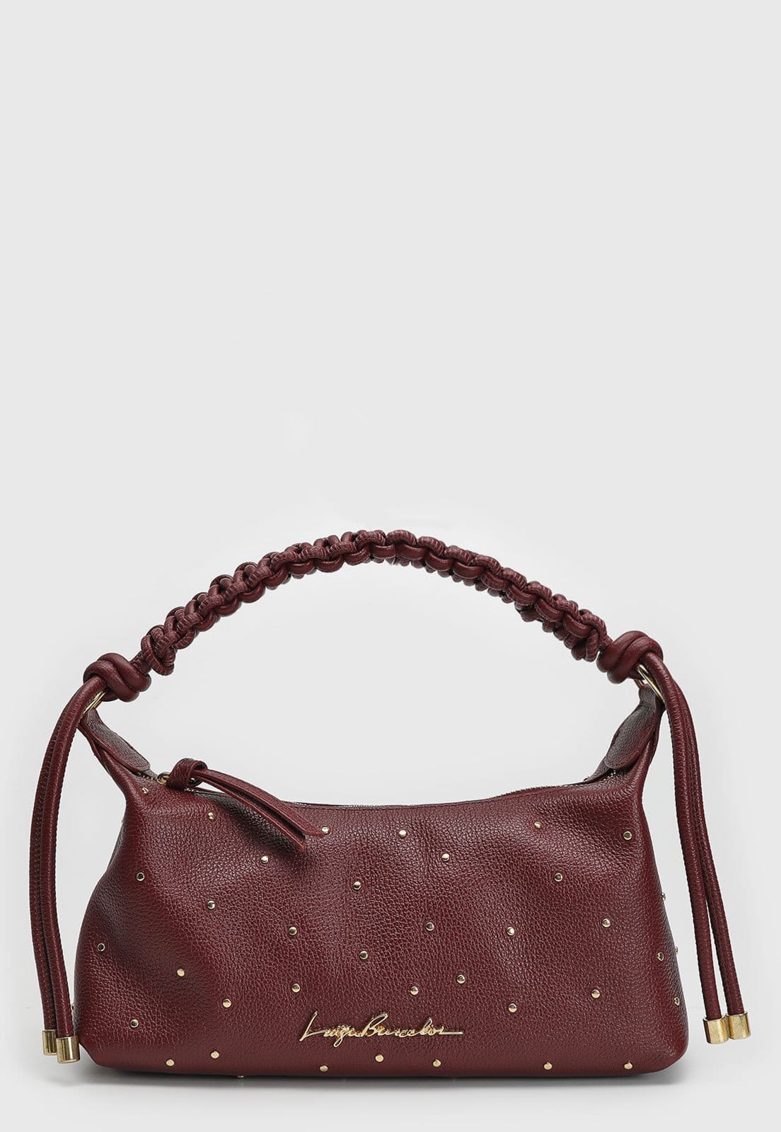 Bolsa Tiracolo Luiza Barcelos Tachas Alça Dupla Bordô