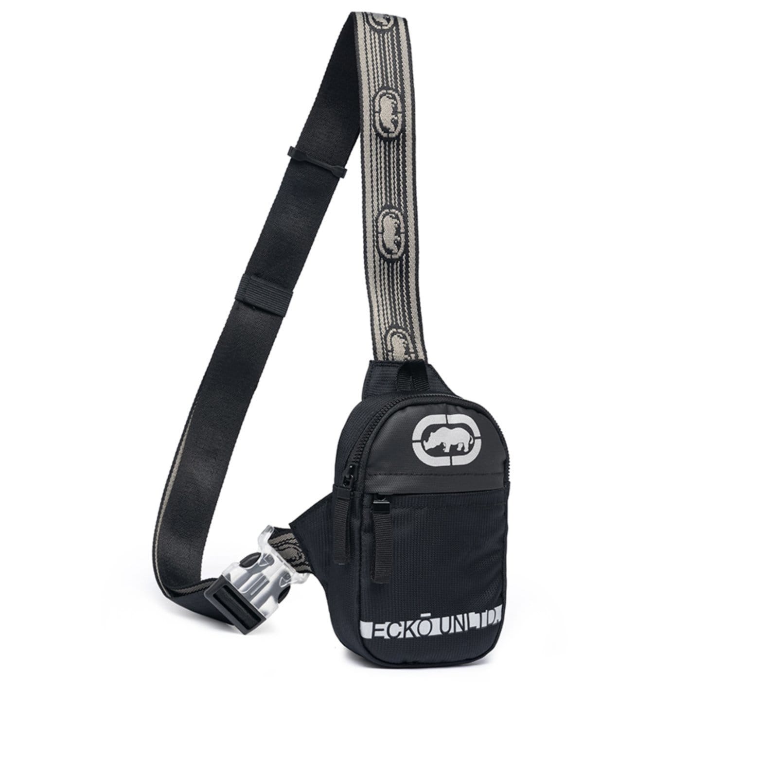 Vista 2 Bolsa Transversal Ecko Shoulder Bag Reforçada Moderna Preta Ecko preto